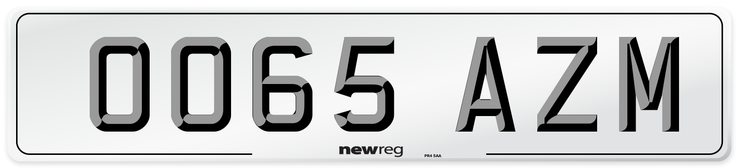 OO65 AZM Number Plate from New Reg